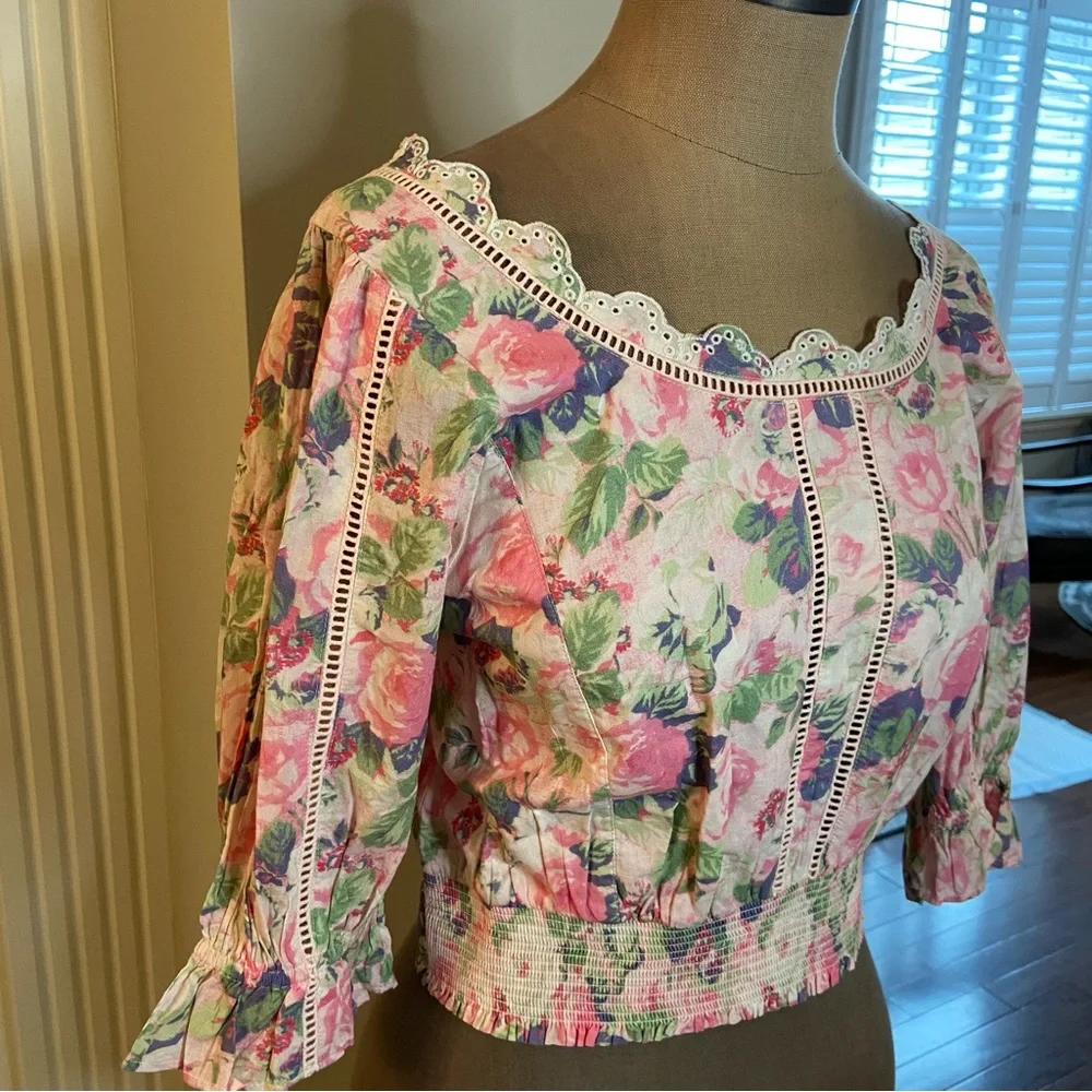 LoveShackFancy KARSTEN top, balloon sleeves, size XL, NWT - Picture 4 of 9
